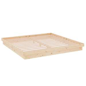 Rám postele bez matrace masivní dřevo 200 x 200 cm - obrázek 4