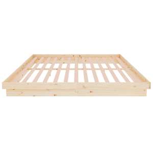 Rám postele bez matrace masivní dřevo 200 x 200 cm - obrázek 6