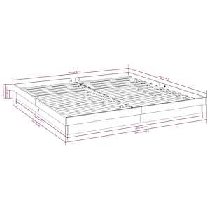 Rám postele bez matrace masivní dřevo 200 x 200 cm - obrázek 10