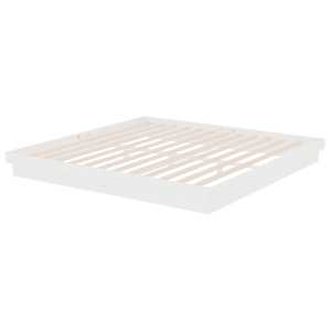 Rám postele bílý masivní dřevo 200 x 200 cm - obrázek 4