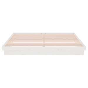 Rám postele bílý masivní dřevo 200 x 200 cm - obrázek 5