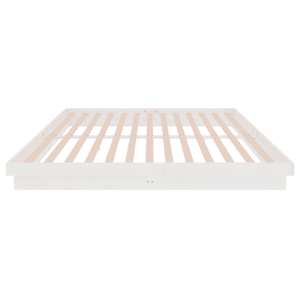 Rám postele bílý masivní dřevo 200 x 200 cm - obrázek 6