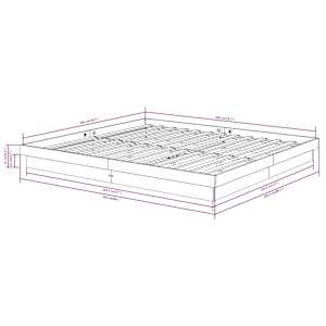 Rám postele bílý masivní dřevo 200 x 200 cm - obrázek 10