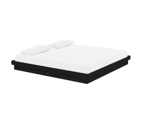 vidaXL S&auml;ngynrunko musta t&auml;ysi puu 200 x 200 cm