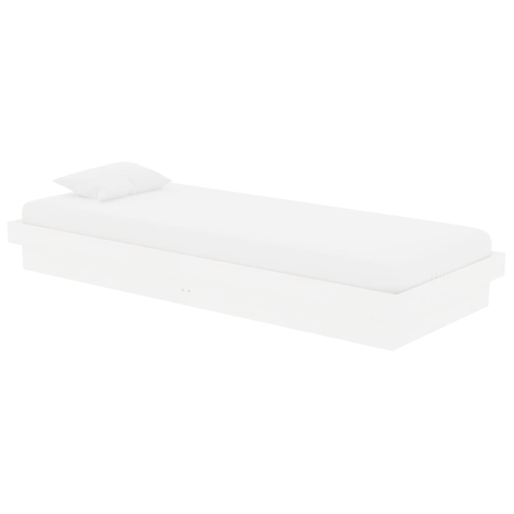 

vidaXL Bedframe massief hout wit 75x190 cm 2FT6 Small Single