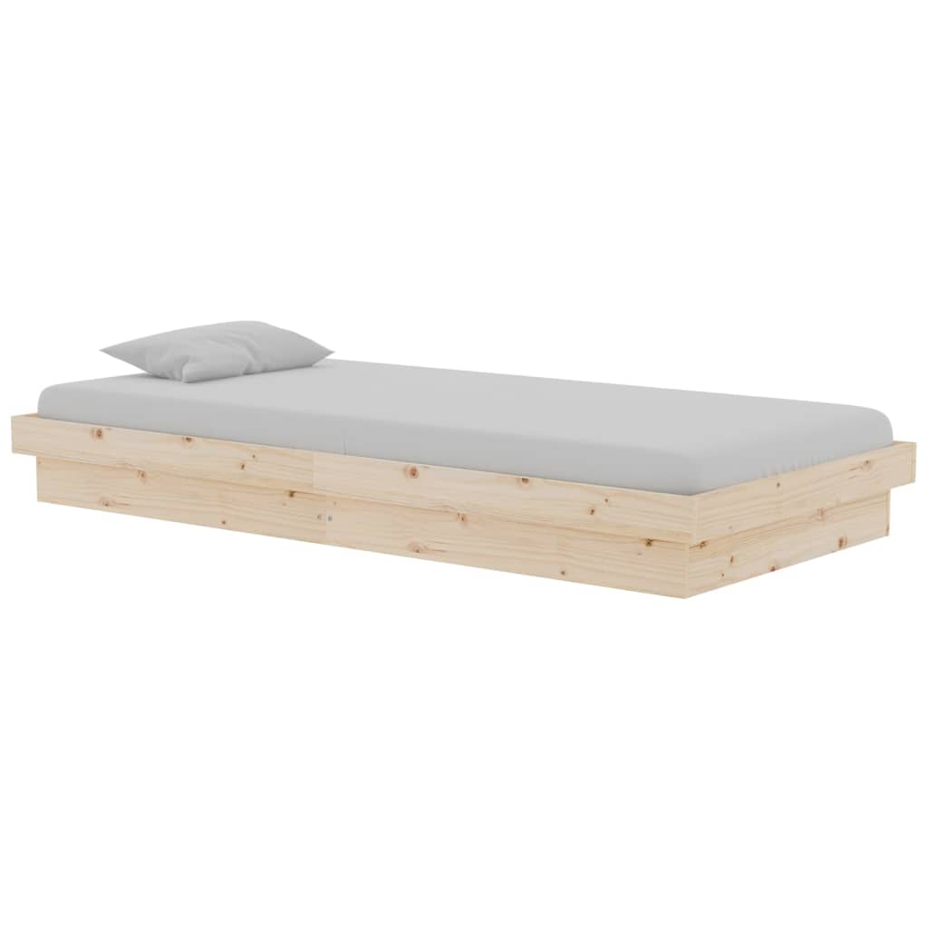 vidaXL Cadre de lit bois massif 90x190 cm simple