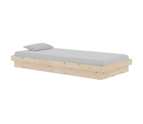 vidaXL Cadre de lit bois massif 90x190 cm simple