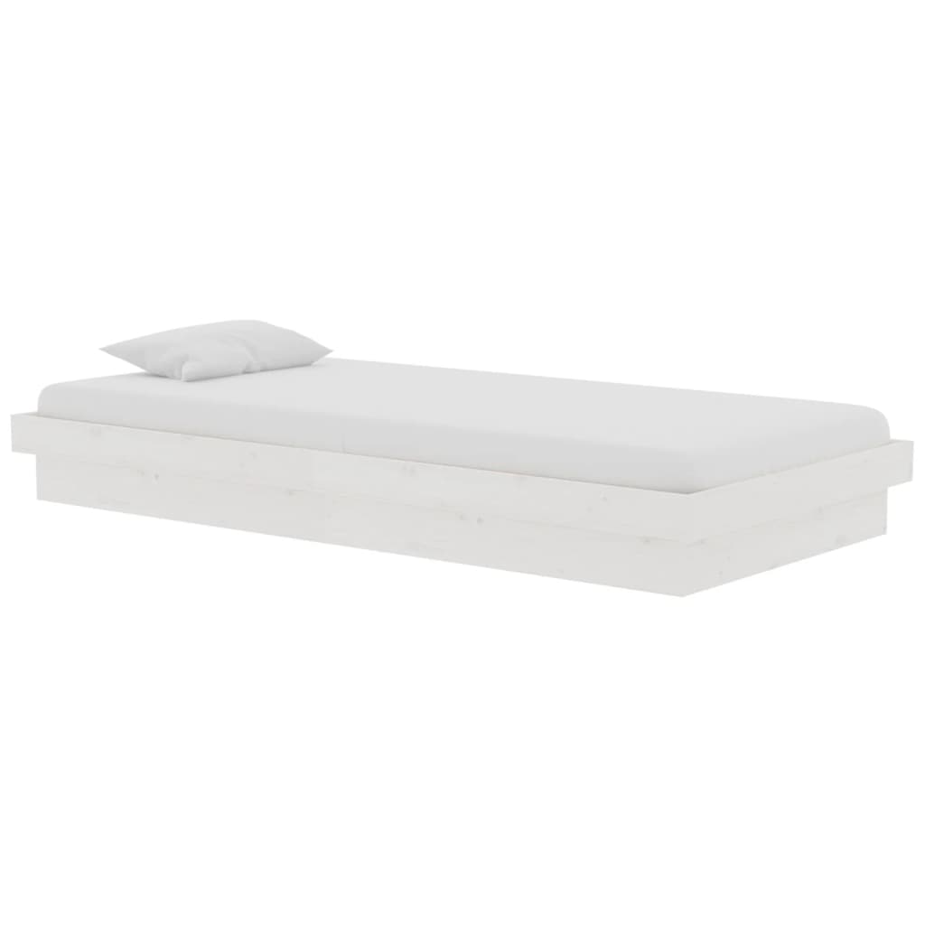 

vidaXL Bedframe massief hout wit 90x190 cm 3FT Single