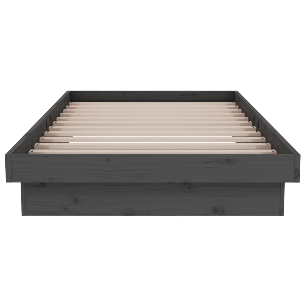 szürke tömör fenyőfa ágykeret 90 x 190 cm (3FT Single)