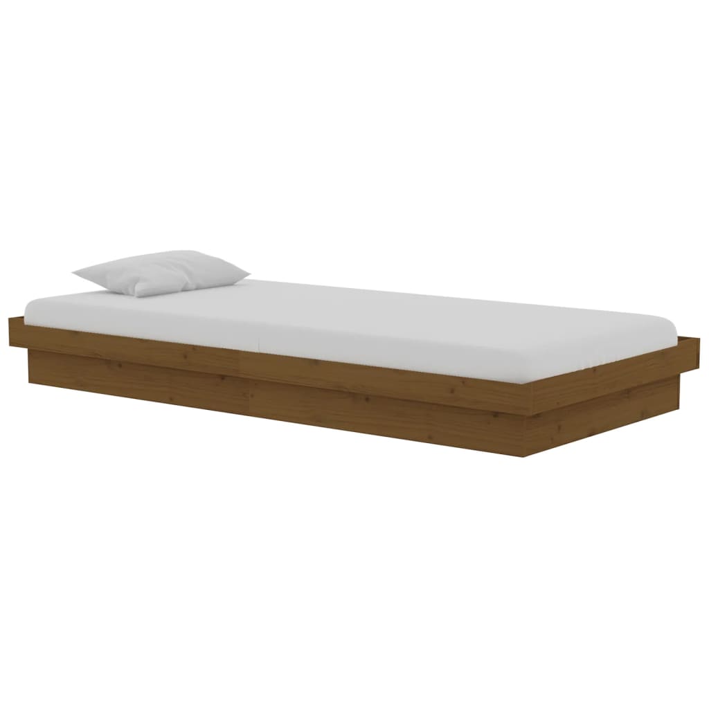 vidaXL Bedframe massief hout honingbruin 90x190 cm