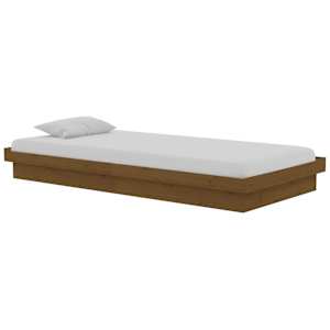 vidaXL Bed Frame without Mattress Honey Brown Solid Wood Single