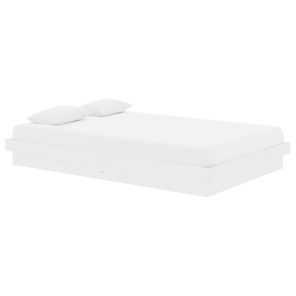 vidaXL Bedframe massief hout wit 120x190 cm afbeelding