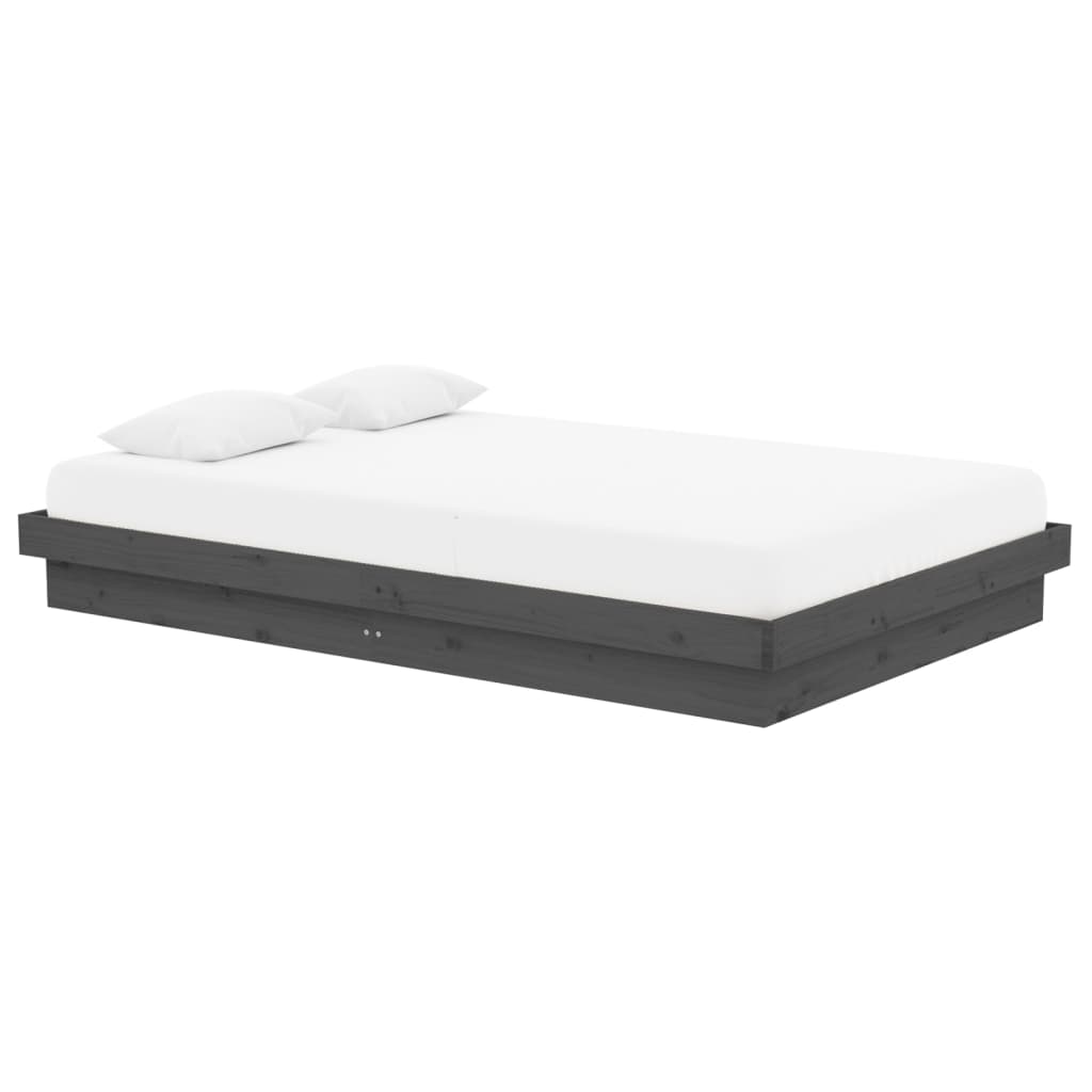 vidaXL Bedframe massief hout grijs 120x190 cm afbeelding