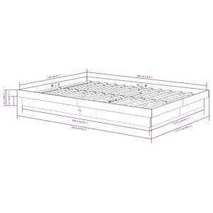 Rám postele černý masivní dřevo 120 x 190 cm malé dvojlůžko - obrázek 10
