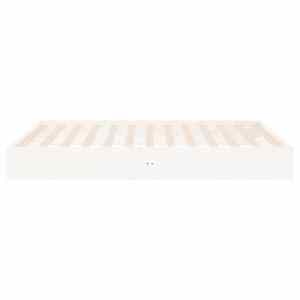 Rám postele bílý masivní dřevo 200 x 200 cm - obrázek 6