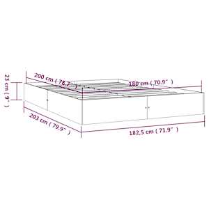 Rám postele masivní dřevo 180 x 200 cm Super King Size - obrázek 9