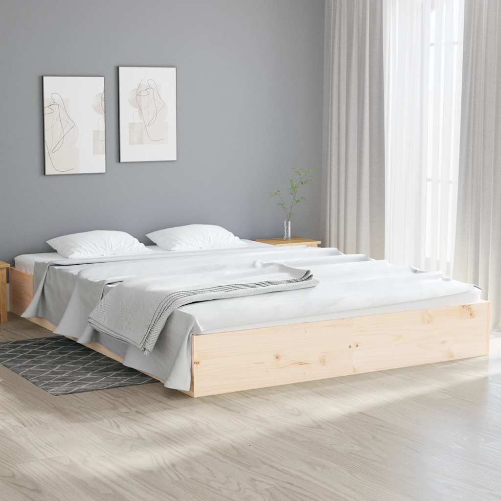 vidaXL Rama ��ka, lite drewno, 150x200 cm