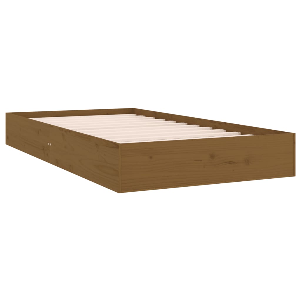 vidaXL Bed Frame Honey Brown Solid Wood 100x200 cm