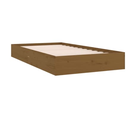 vidaXL Bed Frame Honey Brown Solid Wood 100x200 cm