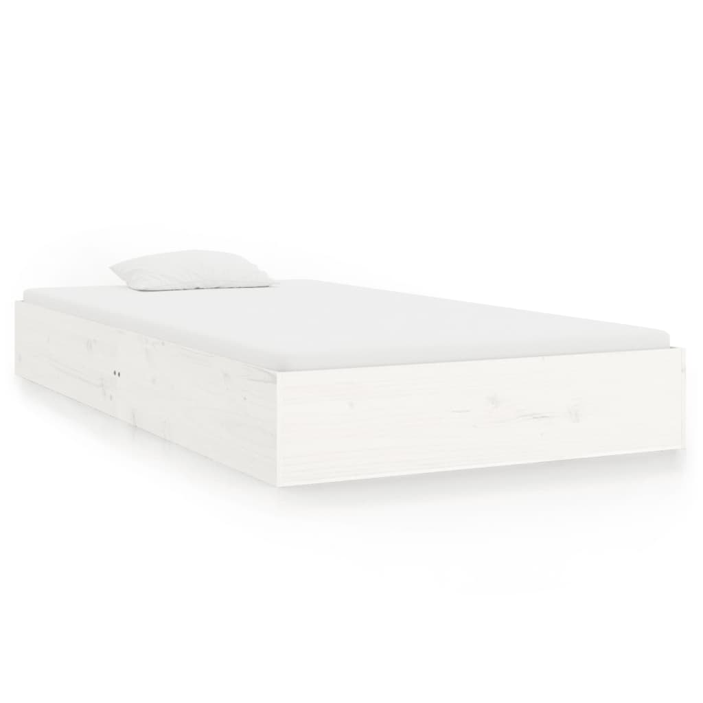 E-shop vidaXL Posteľný rám biely masívne drevo 90x200 cm