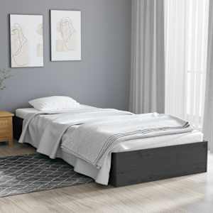 Rám postele šedý masivní dřevo 75 x 190 cm Small Single - obrázek 1