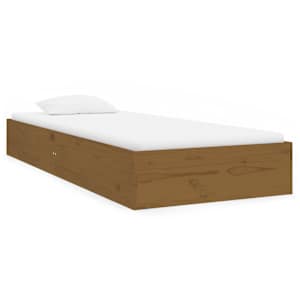 Rám postele medově hnědý masivní dřevo 75x190cm malé jednolůžko - obrázek 2
