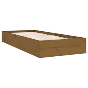 Rám postele medově hnědý masivní dřevo 75x190cm malé jednolůžko - obrázek 3
