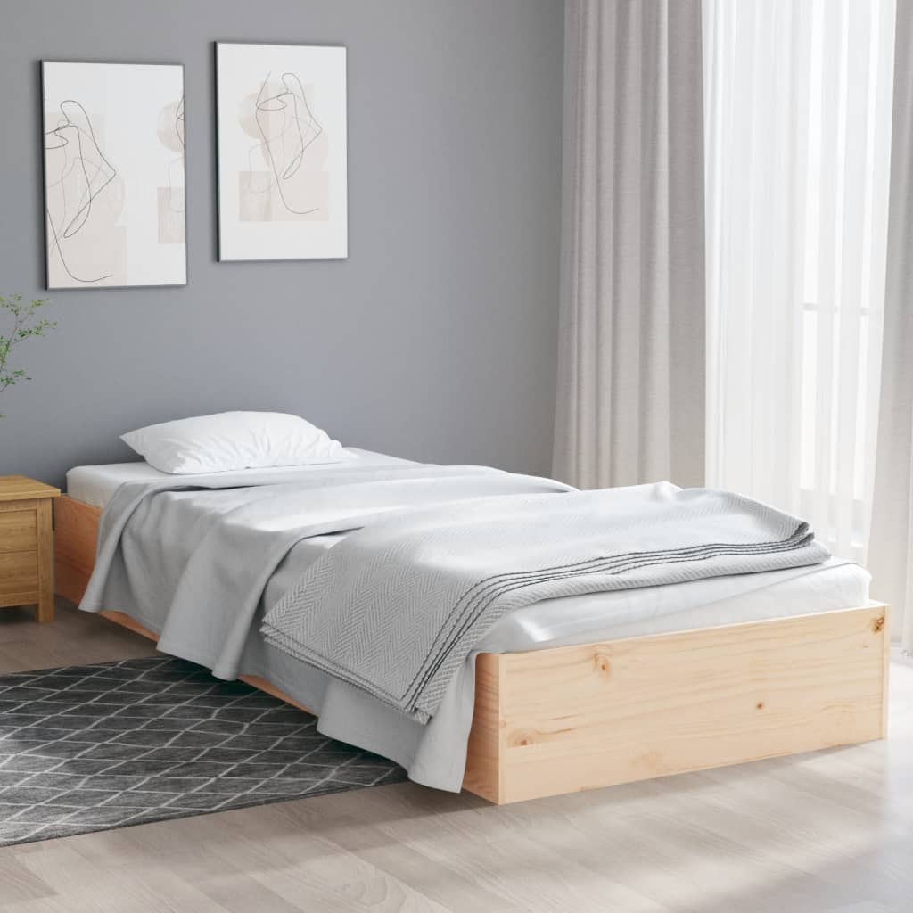  Bed Frame Home Wooden Bedstead Bed Base Mattress Foundation Solid Wood vidaXL
