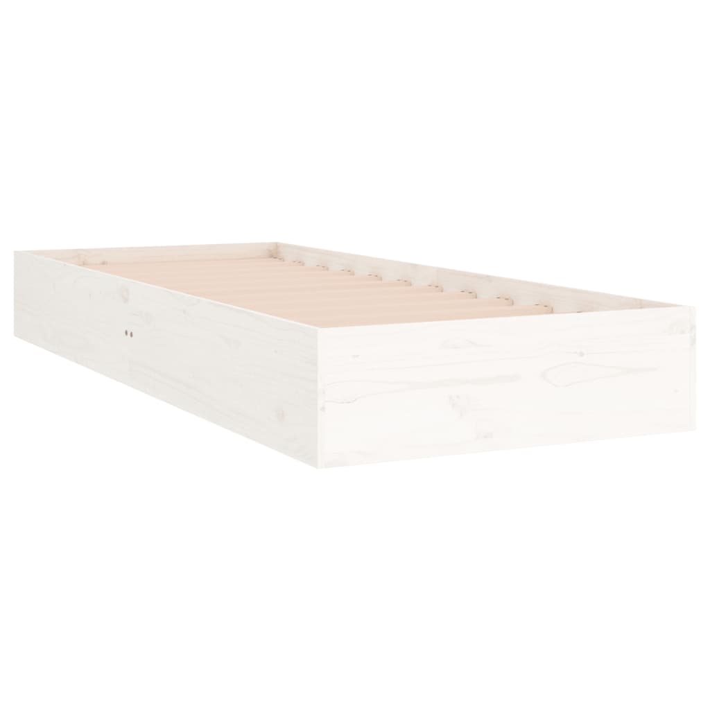 vidaXL Bedframe massief hout wit 90x190 cm afbeelding