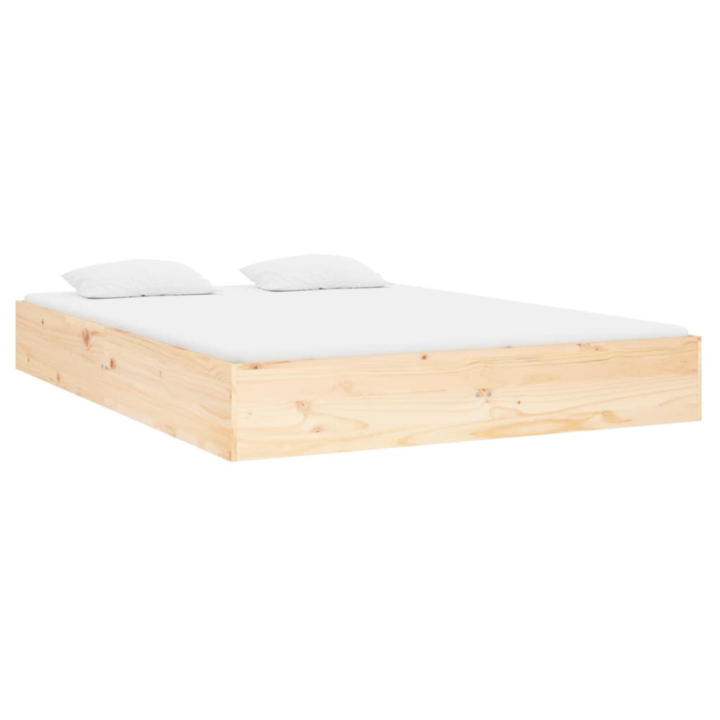 Cadru de pat dublu, 135x190 cm, lemn masiv
