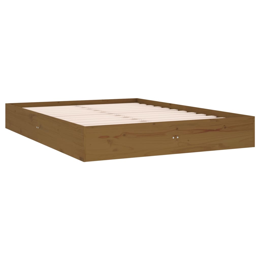 

vidaXL Bedframe massief hout honingbruin 135x190 cm 4FT6 Double