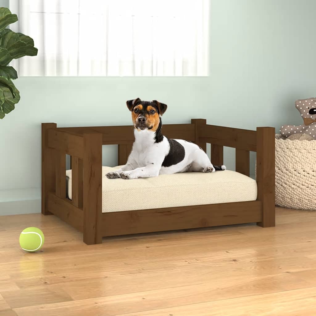 vida XL Hundebett Braun 55,5x 45,5x 28 cm Massivholz Kiefer