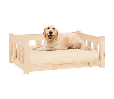 vidaXL Dog Bed Natural Solid pine wood 29.7 x 21.9 x 11.0 in Durable