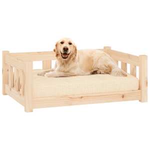 vidaXL Dog Bed Natural Solid pine wood 29.7 x 21.9 x 11.0 in Durable