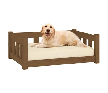 vidaXL Dog Bed Honey Brown 75.5x55.5x28 cm Solid Wood Pine