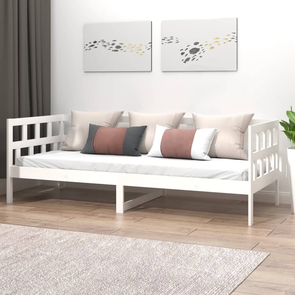 fehér tömör fenyőfa kanapéágy 90 x 200 cm