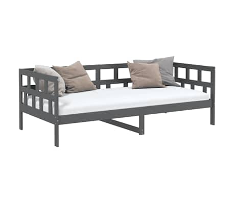 vidaXL Day Bed without Mattress Grey Solid Wood Pine 80x200 cm