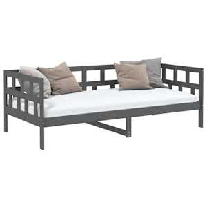 vidaXL Day Bed without Mattress Grey Solid Wood Pine 80x200 cm