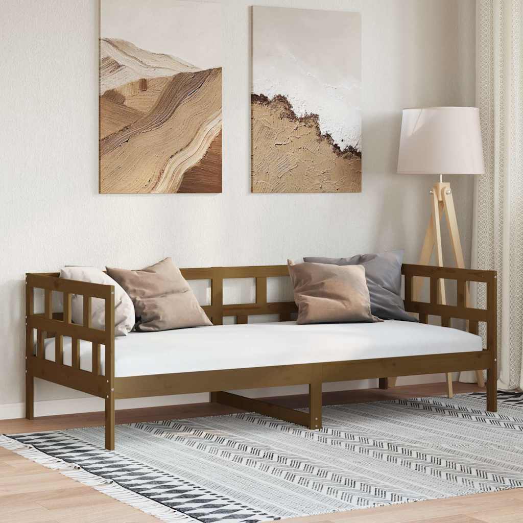 vidaXL Pat de zi, maro miere, 80x200 cm, lemn masiv de pin