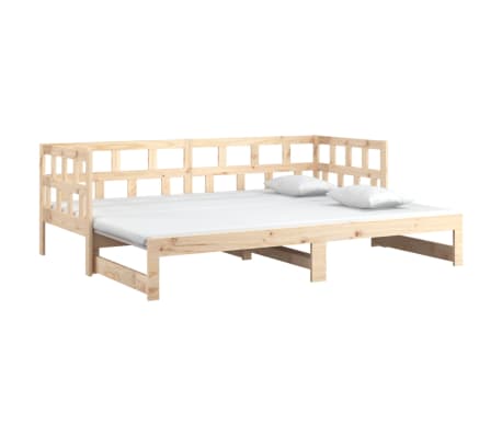 vidaXL daybed med udtræk 2x(90x200) cm massivt fyrretræ