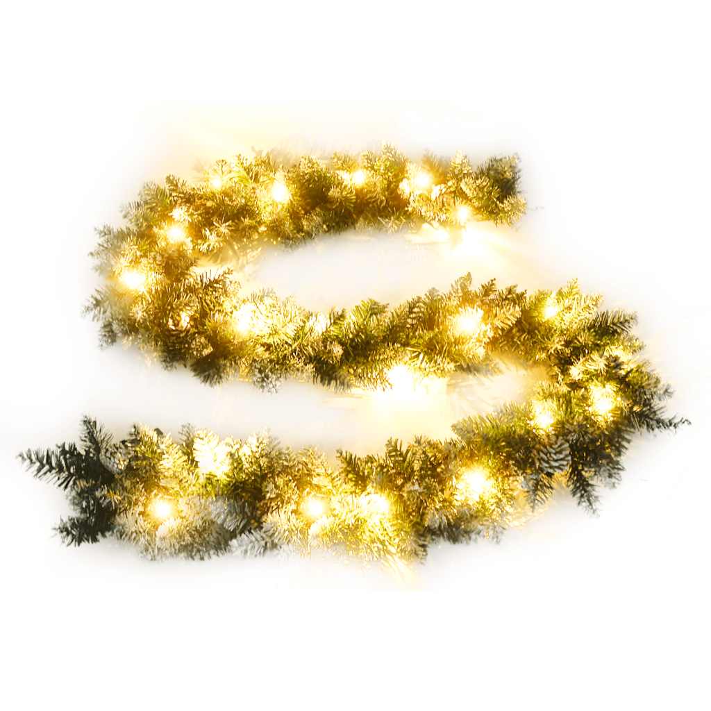 

vidaXL Christmas Garland with LED Lights Green 17 ft PVC