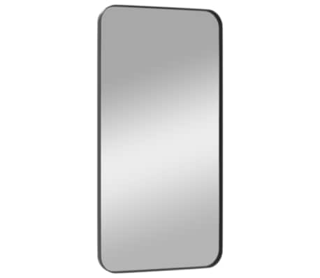 vidaXL Lustro ścienne, czarne, 40x80 cm, prostokątne