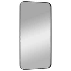 vidaXL Lustro ścienne, czarne, 40x80 cm, prostokątne