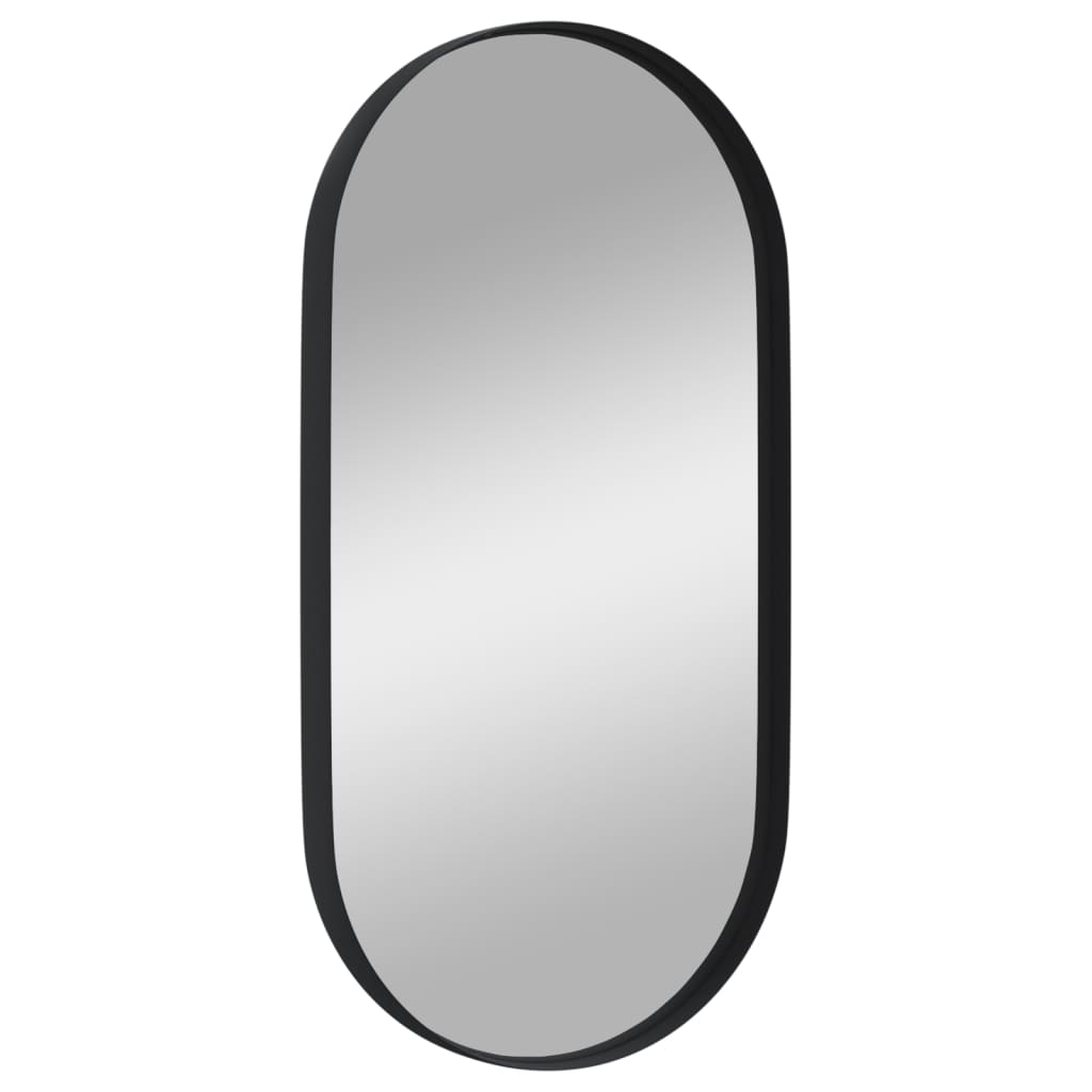 vidaXL Wall-mounted Mirror Black 20x40 cm Oval