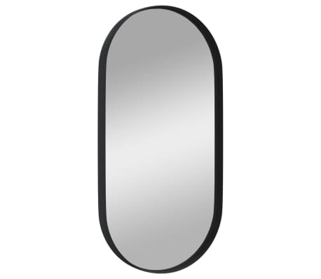 vidaXL Wall-mounted Mirror Black 20x40 cm Oval