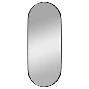 vidaXL Miroir mural Noir 25x60 cm Ovale
