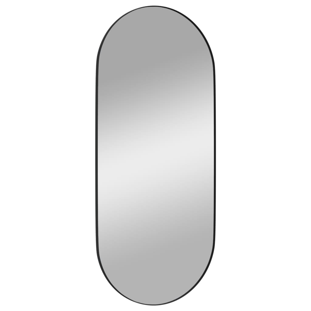 vidaXL Wall-mounted Mirror Black 45x100 cm Oval