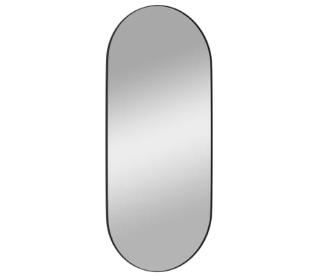 vidaXL Wall-mounted Mirror Black 45x100 cm Oval