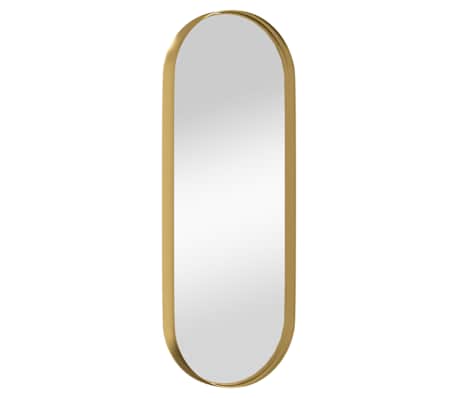 vidaXL Prie sienos montuojamas veidrodis, auksinis, 15x40cm, ovalus