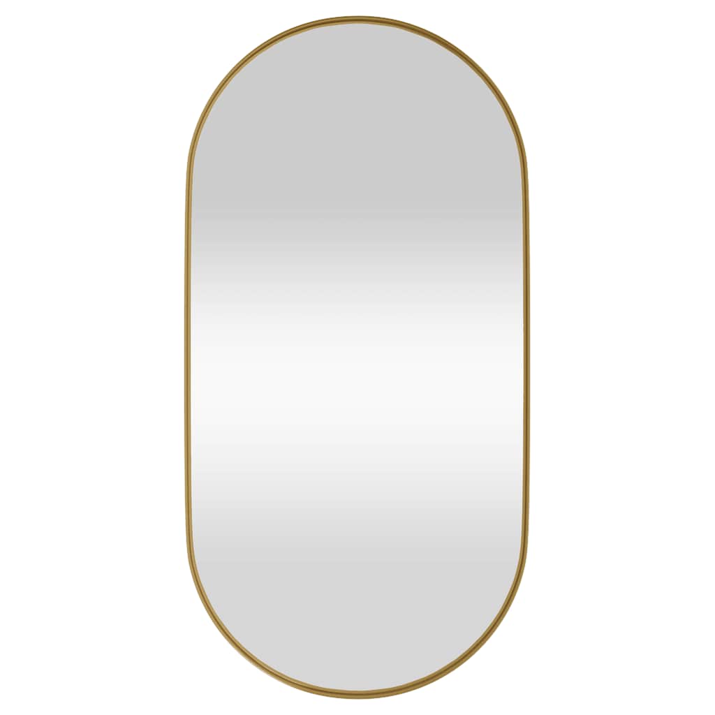 Стенно огледало, златисто, 20x40 см, овално
